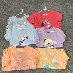 Set of 6 target tshirts, 4 with sequins m 8/10